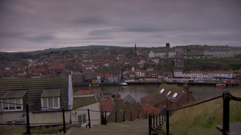 Whitby Harbour Viewed to the North Vídeos de archivo 137910120