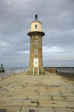 Whitby lighthouse Stock Photos