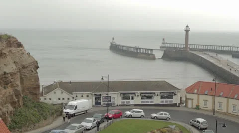 Whitby pier Stock Footage 23917365