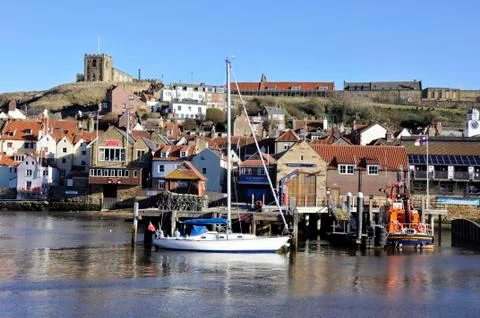 Whitby postcard view Stock Photos