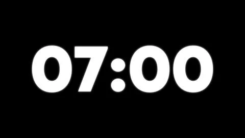 White 0700 Time Display on Black Background clock digital Stock Illustration