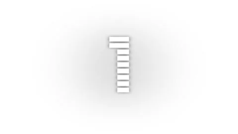 White 1 icon with shadow isolated on white background. Stock Footage 205586947