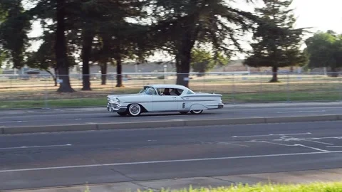 White 1958 Chevy coupe Stock Footage 279865374