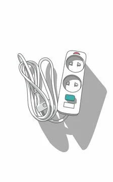 White 2-hole white socket. Electrical object issolated on white	 Stock Illustration