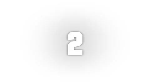 White 2 icon with shadow isolated on white background. Stock Footage 205586578
