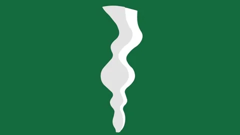 White 2D Smoke FX Green Screen Overlay | Keyable Fog/Steam Element for VFX Video stock 320001842