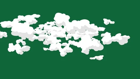 White 2D Smoke FX Green Screen Overlay | Keyable Fog/Steam Element for VFX Stock Footage 320001850