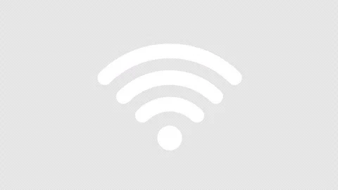 White 2D Wifi Wireless Signal Icon. Alpha Channel. Stock Footage 334063087