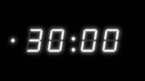 White 30 second digital clock countdown Stock Footage 311806612