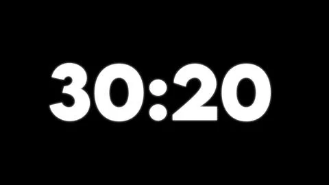 White 3020 Text on Black Background numbers digital Stock Illustration