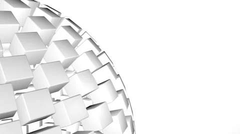 White 3D abstract technology clip. Revolving sphere. Seamless loop Vidéo 55218446
