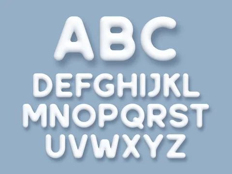 White 3d alphabet vector set. 스톡 일러스트