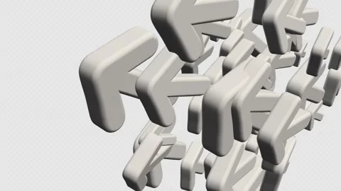 White 3D Arrow Swarm Alpha Channel Overlay Stock Footage 344698930