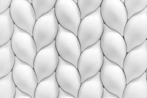 White 3D background. White wall panel with three-dimensional ornament. 스톡 사진