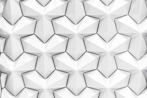 White 3D background. White wall panel with three-dimensional ornament. 스톡 사진