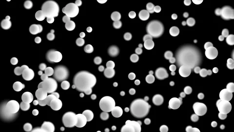 White 3d balls flying on black seamless looping background Stock Footage 340237336