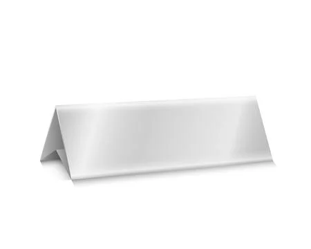 White 3d blank plate for reservation template Stock Illustration