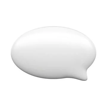 White 3d blank speech bubble oval shape vector isolated Stock Illustration