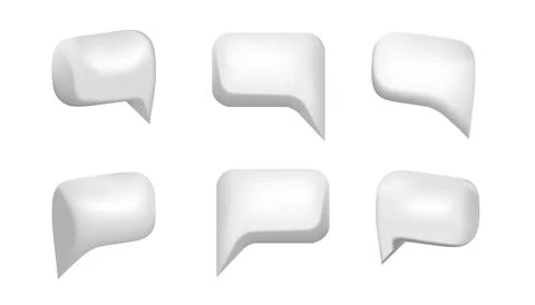 White 3d bubble speeches set vector illustration design. Illustrazione stock