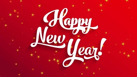 White 3d calligraphy cheerful new year script on red scene with directional Stock Footage 130158355