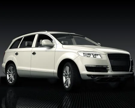 White 3D Car Stock Illustration