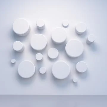 White 3d cilinder wall pattern Stock Illustration