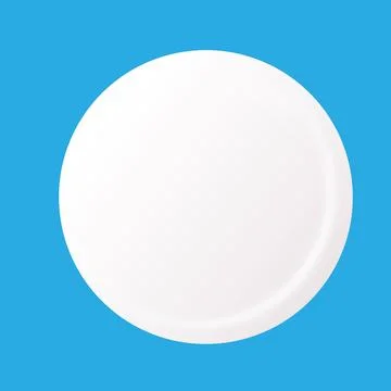 White 3D circle shape with soft shadow Stock Illustration