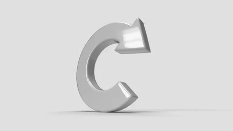 White 3D circular arrow icon on the white backdrop, bottom view Stock Illustration