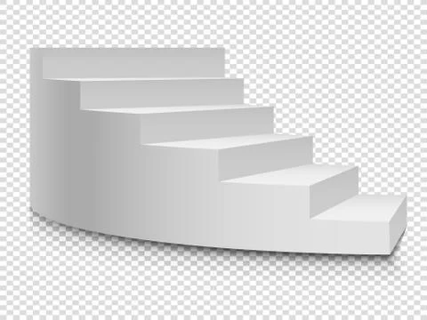 White 3d circular ladder. Vector staircase or stairway up to success on Stock Illustration