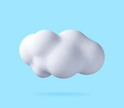 White 3D cloud floating on light blue background 스톡 일러스트