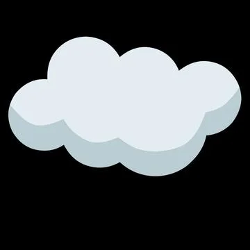 White 3d clouds on black background. 3d geometric shape vector illustration Stock Illustration