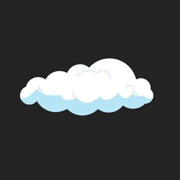 White 3d clouds on black background. 3d geometric shape vector illustration Illustrazione stock