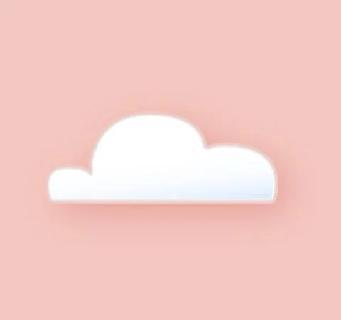 White 3D clouds isolated on a pink background. Render soft round fluffy cloud Illustrazione stock
