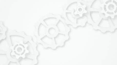 White 3D cogs frame moving seamless loop motion background Stock Footage 345601153
