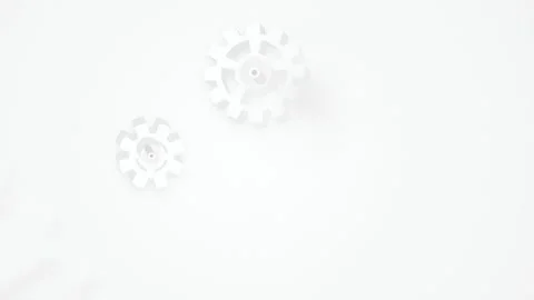 White 3d cogs turning seamless loop mechanical background Stock Footage 345601140