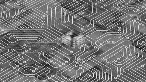 White 3d Computer chip AI Computer processor Mother board circuit background Stock Footage 272484208