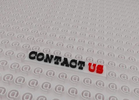 White 3d Contact us Text Stock Illustration