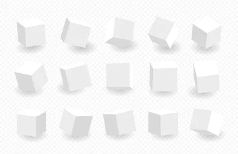 White 3D cube pack isolated Stock Illustration