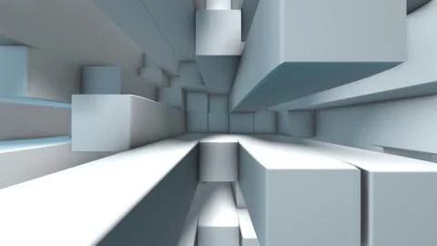 White 3D cube render geometric pattern graphic background 스톡 일러스트