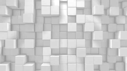 White 3D cube render geometric pattern graphic background Stock Illustration