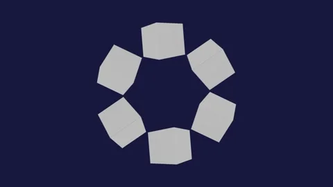 White 3D Cube Ring Formation on Dark Blue Background Stock Footage 335591993