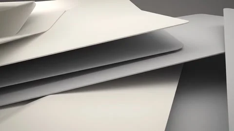White 3D curved layers shifting for minimalist corporate presentation backg.. 스톡 동영상 343214794