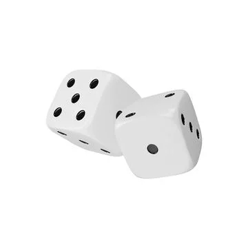 White 3D dice for games, a set of vectors for gambling on a white background Stock Illustration