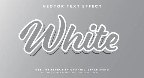 White 3d editable text effect Template Stock Illustration