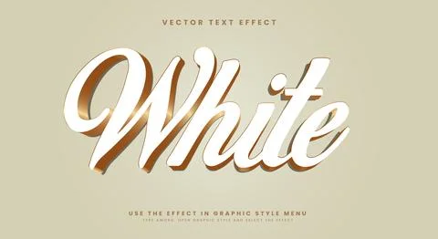 White 3D editable text effect Template Stock Illustration