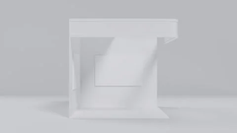 White 3D exhibition stand with blank panels for advertising as a template, .. Stock Illustration