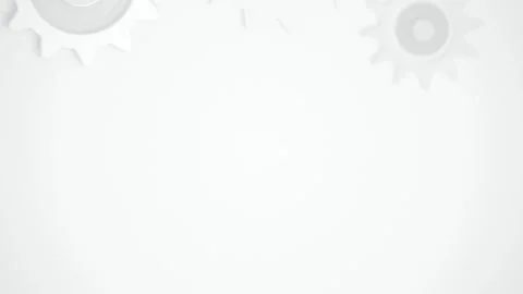 White 3D gears rotating seamless loop motion background Stock Footage 345601046