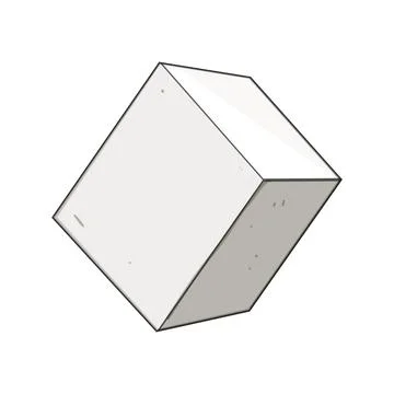 White 3d geometric cube shape vector template Stock Illustration