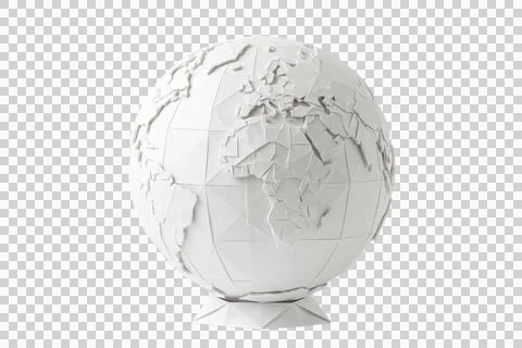 White 3d globe model on transparent background earth. 库存插图