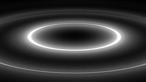 White 3D Glowing Radio Waves on Black Background Stock Footage 333942302